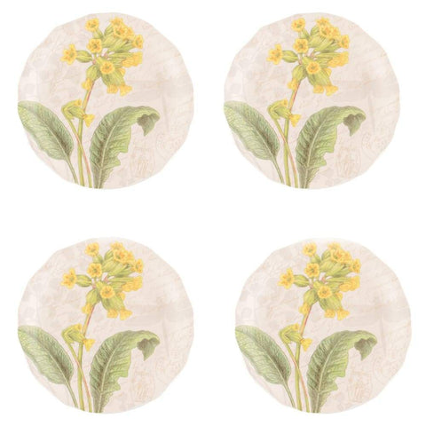 Pier 1 Yellow Floral Salad Plates, Set of 4